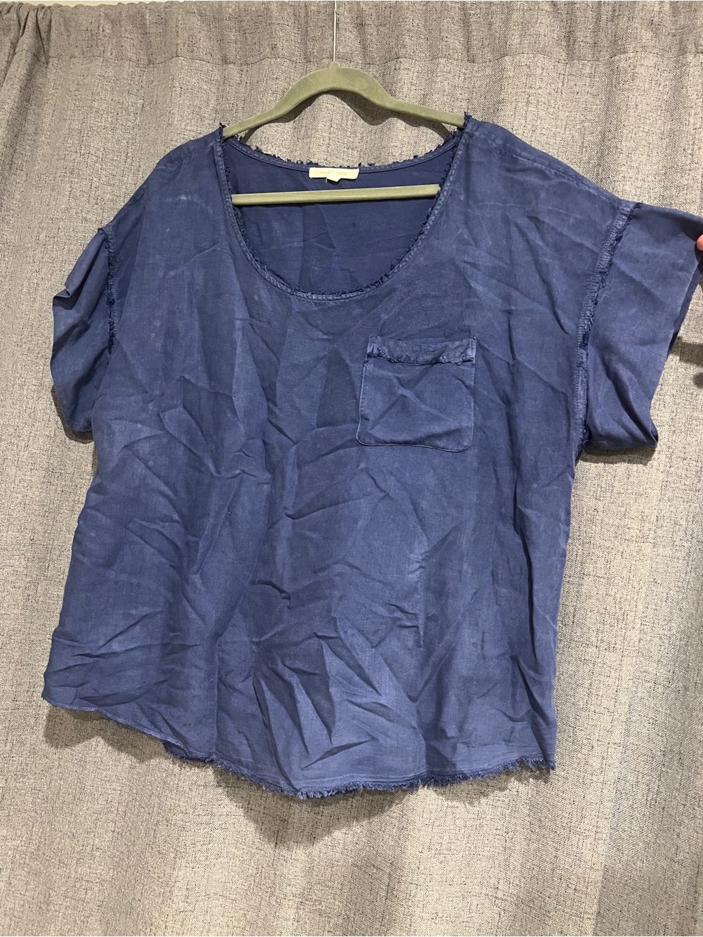 Pure Good, L, Washed Navy Blue Short Sleeve Pocket Tee